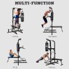 HOMCOM Home Gym Power Tower with Bench and Punching Bag, Multi-Function Adjustable Dip Sit Up Workout Station Equipment Heavy Duty for Home