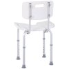 HOMCOM 8-Level Height Adjustable Bath Stool Spa Shower Chair Aluminum w/ Non-Slip Feet, Handle for the Pregnant, Old, Injured