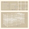 PawHut DIY Pet Playpen Metal Wire Fence Indoor Outdoor Rabbit Small Animals Cage 36 Panel Enclosure, White