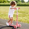 AIYAPLAY Kids Scooter, 3 Wheel Scooter for Toddlers Ages 2-6, with 3-level Adjustable Height, LED Light, TPE Handlebar, Kick Scooter for Boys and Girls, Pink