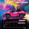 AIYAPLAY 12V Lamborghini Autentica Licensed Kids Electric Car with Butterfly Doors, Ride on Car with Remote Control, 4 Suspension Wheels, Soft Start, LED Lights, Music, Horn, Pink
