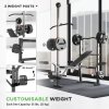 SPORTNOW Adjustable Weight Bench with Bench Press Rack, Leg Extension, Preacher Curl Bench and Lat Pull Down Machine for Home Gym, Incline or Flat Workout Bench for Strength Training Weight Lifting