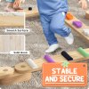 AIYAPLAY Wooden Balance Beam Board for Kids, Indoor Outdoor Play Equipment Build Coordination Agility and Strength, Toddler Obstacle Course for 3-8 Years