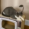 PawHut Cardboard Cat House with Scratcher, Catnip, TV-Shaped Cat Play House with Toy Mouse for Indoor Cats