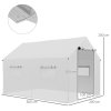 Outsunny 2 x 3(m) Walk-in Polytunnel Greenhouse with Wide Roll-up Door, 4 Mesh Windows, Tunnel Warm House Tent with UV-resistant PE Cover, White