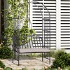 Outsunny Garden Metal Arch Bench, Outdoor Furniture Chair with Cushion Outdoor Patio Rose Trellis Arbour Pergola, for Climbing Plant 114L x 60W x 206H cm