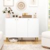 HOMCOM Sideboard, Modern Storage Cabinet with Carved Line Doors, Cupboard and Adjustable Shelves for Living Room, Dining Room, Hallway, White