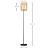 HOMCOM Farmhouse Wicker Floor Lamp, Standing Lamp with Hand Woven Rattan Lampshade, Lamps for Living Room, Bedroom, Bulb not Included, Natural