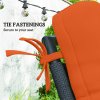 Outsunny 2pc Outdoor Seat Cushions with Backrest, Ties, Water Repellent Seat Pads for Chair, Garden Patio, Orange
