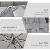 Outsunny 2.7 x 2.7 m Cantilever Parasol, Square Overhanging Umbrella with Cross Base, Crank Handle, Tilt, 360 Rotation and Aluminium Frame, Grey