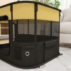 PawHut Dog Pen, Pet Playpen, Portable Foldable Dog Cat Playpen Soft Pet Cage with Storage Bag for Puppies, Rabbits, Kittens, Guinea Pigs, 84 x 64 x 53cm - Yellow