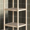 HOMCOM 4-Tier Bamboo Bathroom Storage Shelves, Freestanding Storage Shelving Unit, Multifunctional Display Plants Stand Shelf Rack Organiser