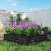 Outsunny 432L Square Raised Garden Bed Box with Weatherized Steel Frame for Vegetables, Flowers and Herbs, 120 x 120 x 30cm, Grey