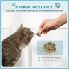 PawHut 2-in-1 Cat Scratcher, Cardboard Cat Scratching Board with Catnip, Cat Scratch Pad for Indoor Cats, 30.5 x 55 x 31.5cm, Light Blue