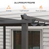 Outsunny 3 x 3(m) Pergola with Retractable Roof, Aluminium Frame Garden Gazebo Canopy Outdoor Sun Shade Shelter for Grill, Patio, Deck, Dark Grey