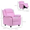 HOMCOM Kids Sofa Armchair Toddler Recliner Children's Chair Lounger Games Chair  PU Leather w/ Storage  (Pink)