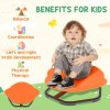 AIYAPLAY Sensory Spinning Chair for Kids, Planet-Shaped Swivel Chair for Balance and Coordination Training, Multi-Position Spinning Seat with Non-Slip Base, Orange