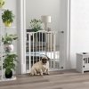 PawHut Pressure Fit Dog Stair Gate No Drilling Safety Gate Auto Close for Doorways, Hallways, 74-87cm Adjustable, 78cm Tall, White