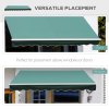 Outsunny 3m x 2.5m Garden Patio Manual Awning Canopy Sun Shade Shelter with Winding Handle Retractable Green