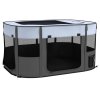 PawHut Dog Pen, Pet Playpen, Portable Foldable Dog Cat Playpen Soft Pet Cage with Storage Bag for Puppies, Rabbits, Kittens, Guinea Pigs, 114 x 89 x 59cm - Grey