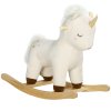 AIYAPLAY Rocking Horse, Kids Ride On Horse with Unicorn Design, Sounds, Plush Ride On Toy for Ages 2-4 Years, White