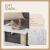 PawHut Pet Stair, Cat Tree with 3-step Climb Ladder, Scratching Posts, Platforms, Toy Ball, for Indoor Elderly Cats Kittens, White