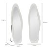 HOMCOM Irregular Wavy Mirror Full Length 160x50cm, Arched Floor Standing Mirror, Leaning or Wall Mounted, Velvet Wrapped Floor Mirror for Bedroom, Living Room, White