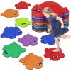 AIYAPLAY Balance Stepping Stones, 9-Piece Turtle-Shaped Stackable River Stones with Non-Slip Edge, Indoor Outdoor Obstacle Course for Kids Age 3-8 Years, Multicoloured