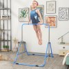 HOMCOM Kids Gymnastic Bar, Foldable Horizontal Bars w/ Adjustable Height, Training Bar w/ Triangle Base - Blue