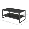 HOMCOM Coffee Table, Two-Tier Marble Centre Table with Metal Frame and Storage Shelf for Living Room, 106 x 50 x 45cm