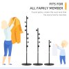 HOMCOM Coat Rack Free Standing Hall Tree with 8 Round Disc Hooks for Clothes, Hats,Purses, Steel Entryway Coat Stand with Marble Base for Entryway, Living Room, Bedroom