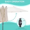 Outsunny 4.6m Large Garden Parasol Double-Sided Sun Umbrella Patio Market Canopy Shade Outdoor Beige- NO BASE