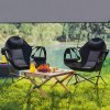 Outsunny Hammock Camping Chair Set of 2, Adjustable Back Swinging Camping Chair Portable Swinging Chair with Cup Holder, Headrest, Padded Seat and Carry Bag for Travel Fishing Hiking, Black