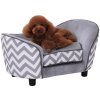 PawHut Dog Sofa for XS-Sized Dogs, Elevated Pet Bed with Removable Sponge Padded Cushion, Cat Couch Lounge with Washable Cover, Storage Bag, Grey