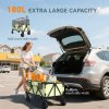 Outsunny 180L Festival Trolley on Wheels, Folding Camping Trolley Cart with Extendable Side Walls and Telescopic Handle, for Garden Beach Fishing, Light Green