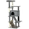 PawHut 148cm Cat Tree for Indoor Cats with Scratching Post, Cat Tower for Two Cats, with Cat House, Bed, Toy, Grey