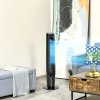 HOMCOM 2.8L 2-in-1 Evaporative Air Cooler, Portable Tower Fan with 4 Modes, 3 Speed, Remote Control, 12H Timer, Oscillating for Home Bedroom, Black