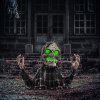 HOMCOM 70cm Groundbreaker Skeleton Outdoor Halloween Decoration, Halloween Animatronic with Sound Activated, Light Up Eyes, Sound Effects, Animated Prop for Haunted House