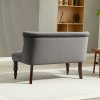HOMCOM Loveseat with Wood Frame, Compact 2 Seater Sofa, Button Tufted Chaise Lounger with Carved Legs, Vintage Design for Bedroom Living room, Charcoal Grey