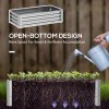 Outsunny 216L Raised Bed for Garden, Galvanised Outdoor Planter Flower Pot for Herbs and Vegetables, Use for Patio, Garden, Balcony, 120 x 60 x 30.5cm, Silver