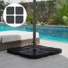Outsunny 4 Pieces Parasol Base Stand Weights for Banana Hanging Cantilever Umbrella, Water and Sand Filled, Up to 72kg, Black