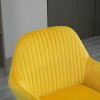 HOMCOM Modern Accent Chair, Velvet-Feel Fabric Upholstered Armchair with Metal Base for Living Room, Yellow