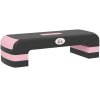 HOMCOM Aerobic Step, 10cm, 15cm & 20cm Height Adjustable Exercise Stepper for Exercise Workout, Nonslip Step Board Great for Home & Office, Black and Pink