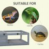 PawHut Tortoise House, Wooden Tortoise Enclosure Small Reptile House with Mesh Roof, Removable Side Panel, for Indoor - Grey