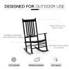 Outsunny Outdoor Porch Rocking Chair Armchair Wooden Patio Rocker Balcony Deck Garden Seat Black