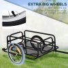 HOMCOM Bike Trailer Cargo in Steel Frame, Extra Bicycle Storage Carrier with Hitch (Black)