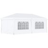 Outsunny 3 x 6 m Garden Pop Up Gazebo, Wedding Party Tent Marquee, Water Resistant Awning Canopy with Sidewalls, Windows, Carry Bag, White
