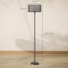 HOMCOM Floor Lamp for Living Room, Modern Standing Lamp with Double Layer Shade & Foot Switch, Minimalist Tall Pole Lampshade for Bedroom, Office, Black