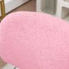 Vinsetto Cute Armless Office Chair, Teddy Fleece Fabric Computer Desk Chair, Vanity Task Chair with Adjustable Height, Swivel Wheels, Mid Back, Pink