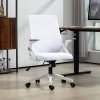 Vinsetto Mesh Office Chair, Desk Chair with Lumbar Support, Flip-up Armrest, Swivel Wheels, Adjustable Height, White